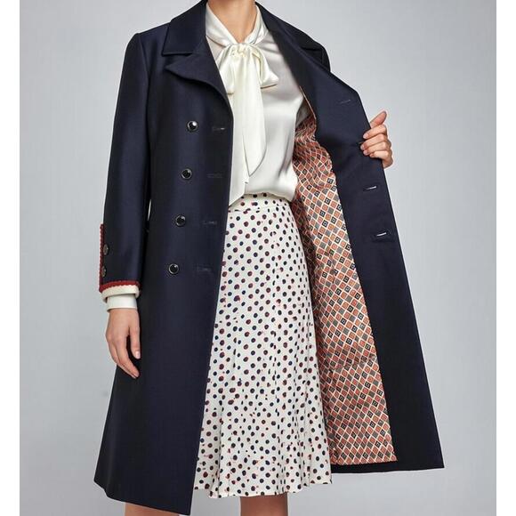 VTG Ruth McCulloch Pea Coat Women Small Navy Blue Double Breasted 60s Union MCM